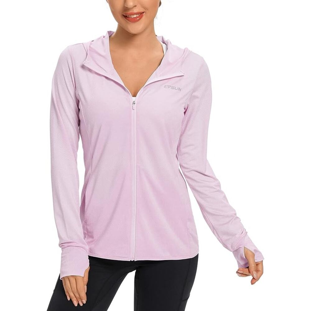 KPSUN UPF 50+ UV Protection Zip Up Hoodie Long SleeveJacket Size Large NWT🌸☀️🩷